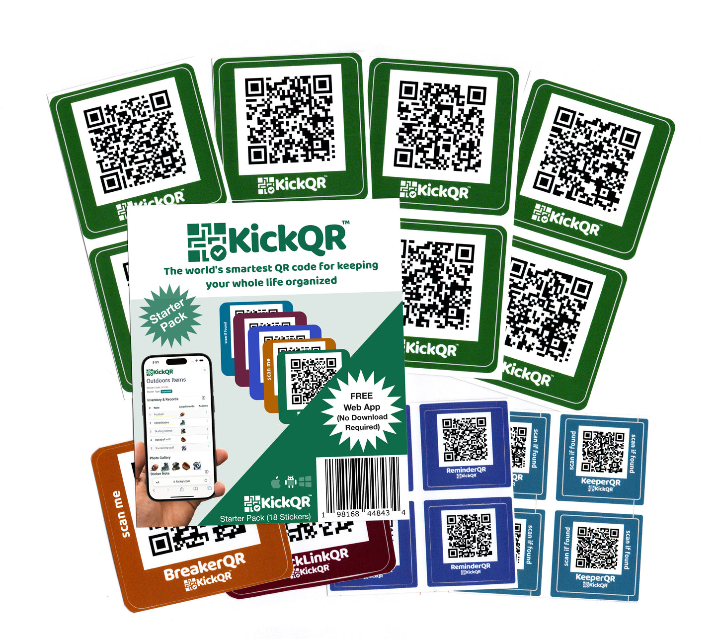 KickQR Starter Pack - Assorted KickQR Stickers