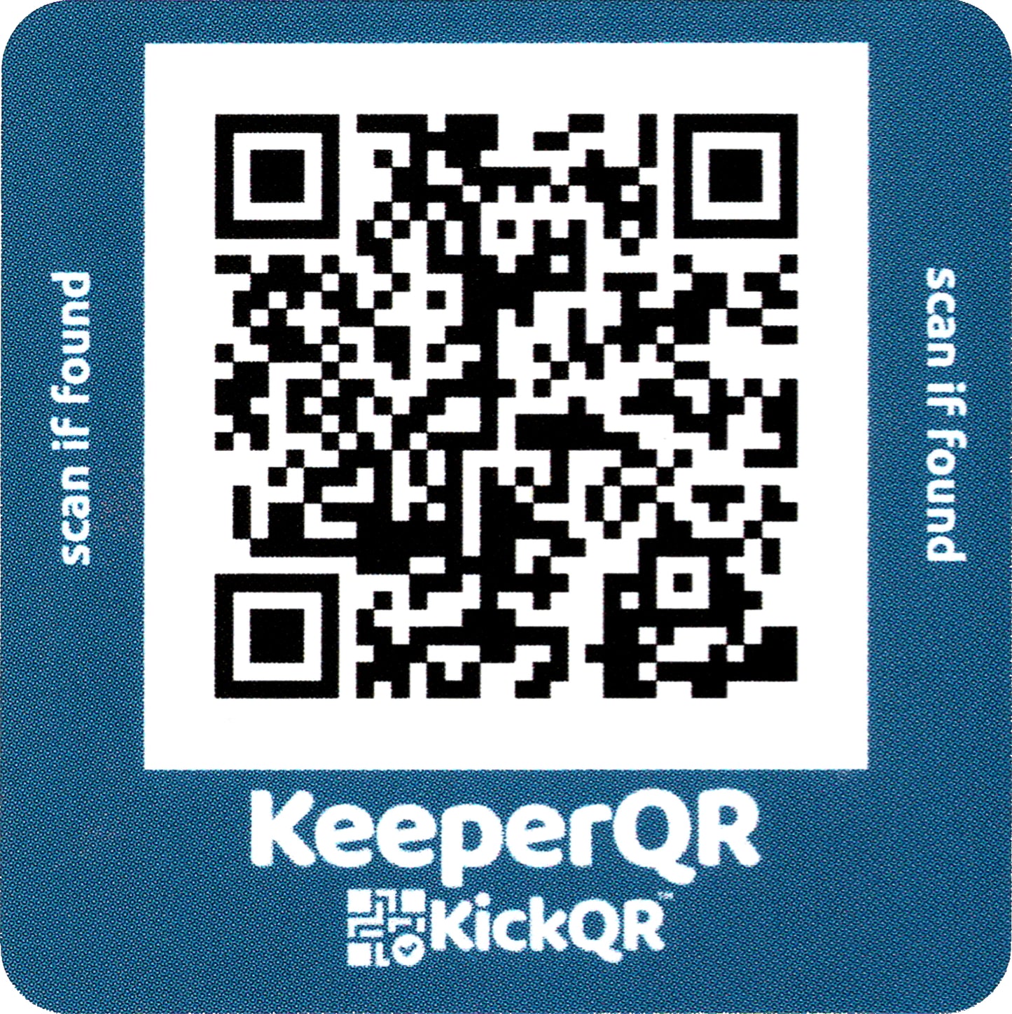 A single KeeperQR sticker